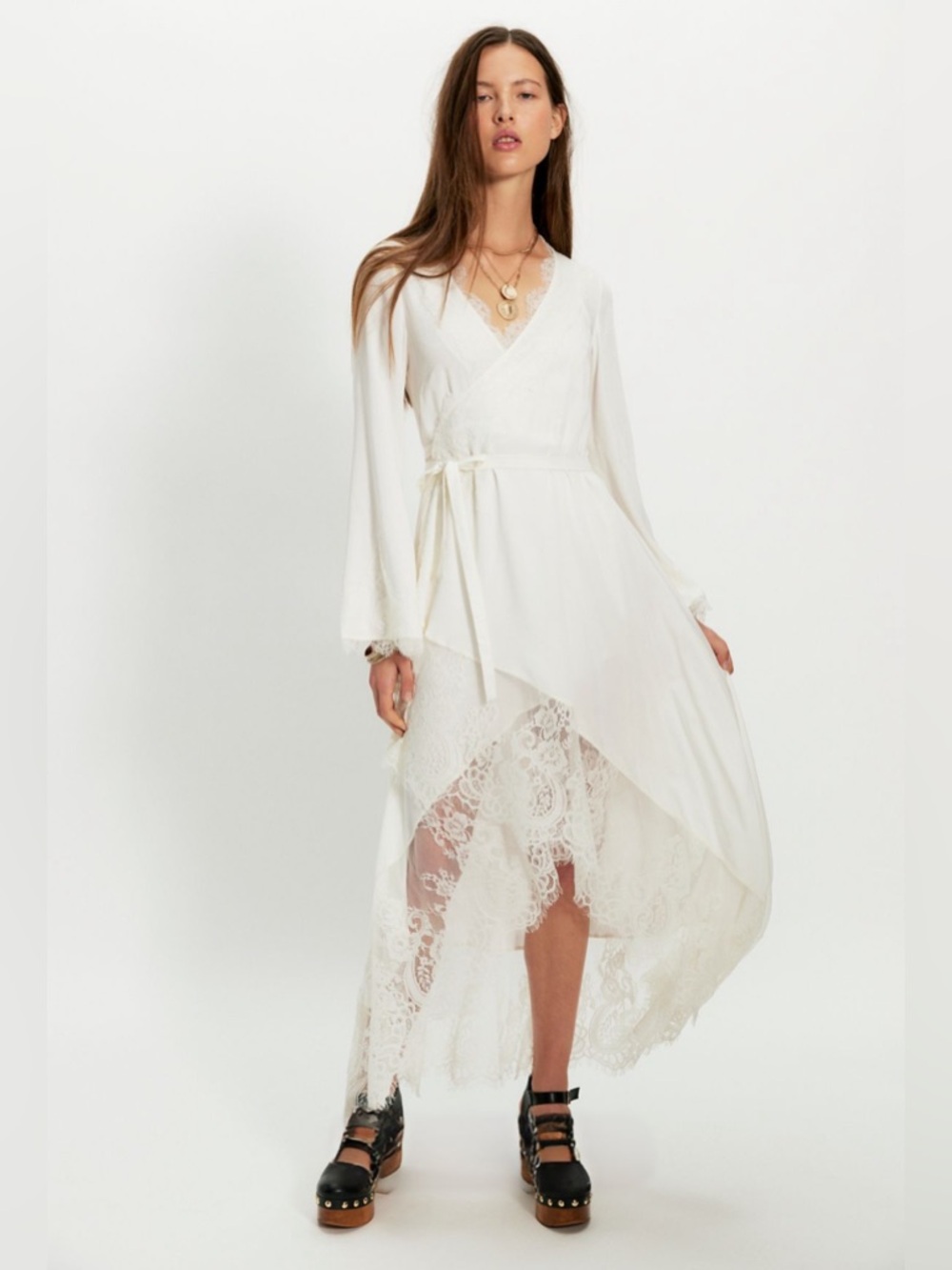 Nigel Preston Soho Wrap Long Sleeve Midi Dress